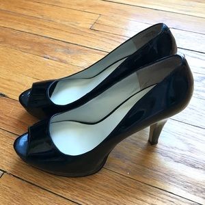 Nine West Patent Leather Peep-Toe Pumps